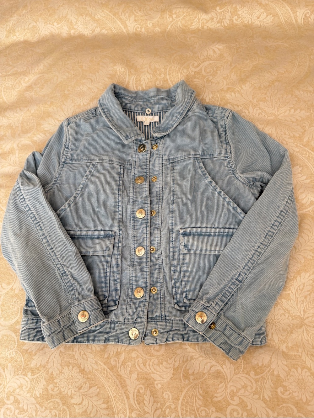 Chloe Light Blue Mini-Me Corduroy Jacket Size 5
